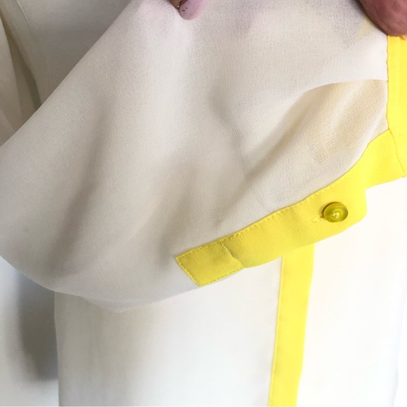 A|X Armani Exchange Cream Silk Sheer Button Down Shirt Top Women"s Size XS - Picture 11 of 13